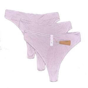 SKIMS 3pc Bundle • Iris Mica Ribbed Thong • 4X
